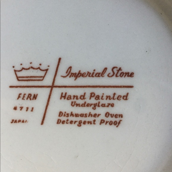 👋 Hand Painted Vintage Fern Imperial StoneWare DINNERWARE EVC - Picture 8 of 13